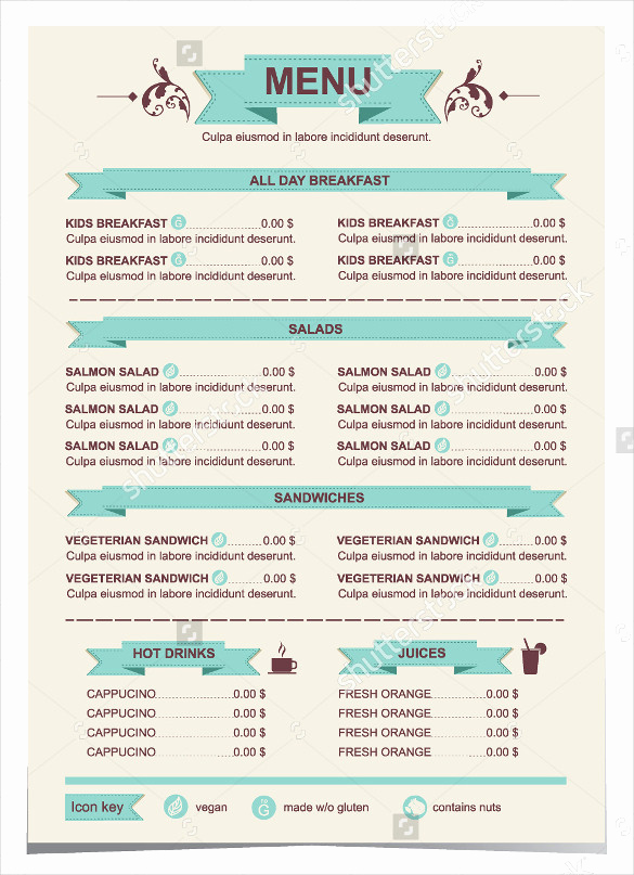 Lunch Menu Template Free Beautiful 30 Lunch Menu Templates – Free Sample Example format