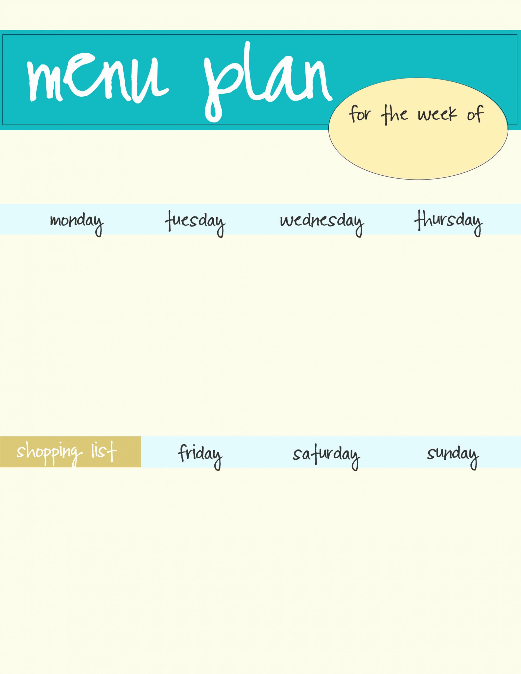 Lunch Menu Template Free New Meal Planning Template Free Download