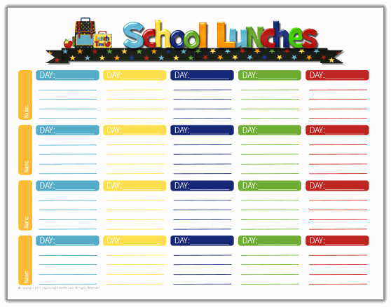 Lunch Menu Template Free New School Lunch Ideas &amp; A Free School Lunches Printable