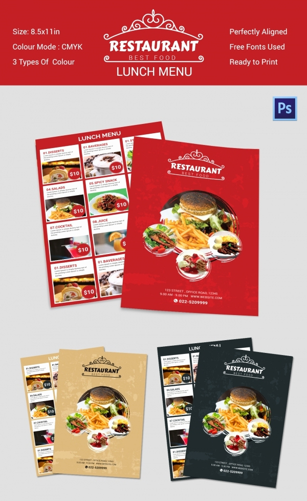 Lunch Menu Template Word Best Of Lunch Menu Template 32 Free Word Pdf Psd Eps