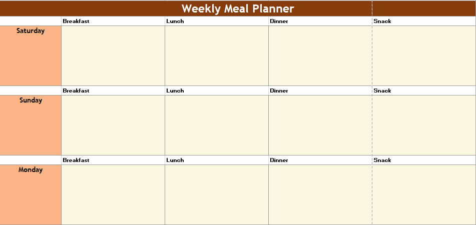 Lunch Menu Template Word Luxury 25 Free Weekly Daily Meal Plan Templates for Excel and Word