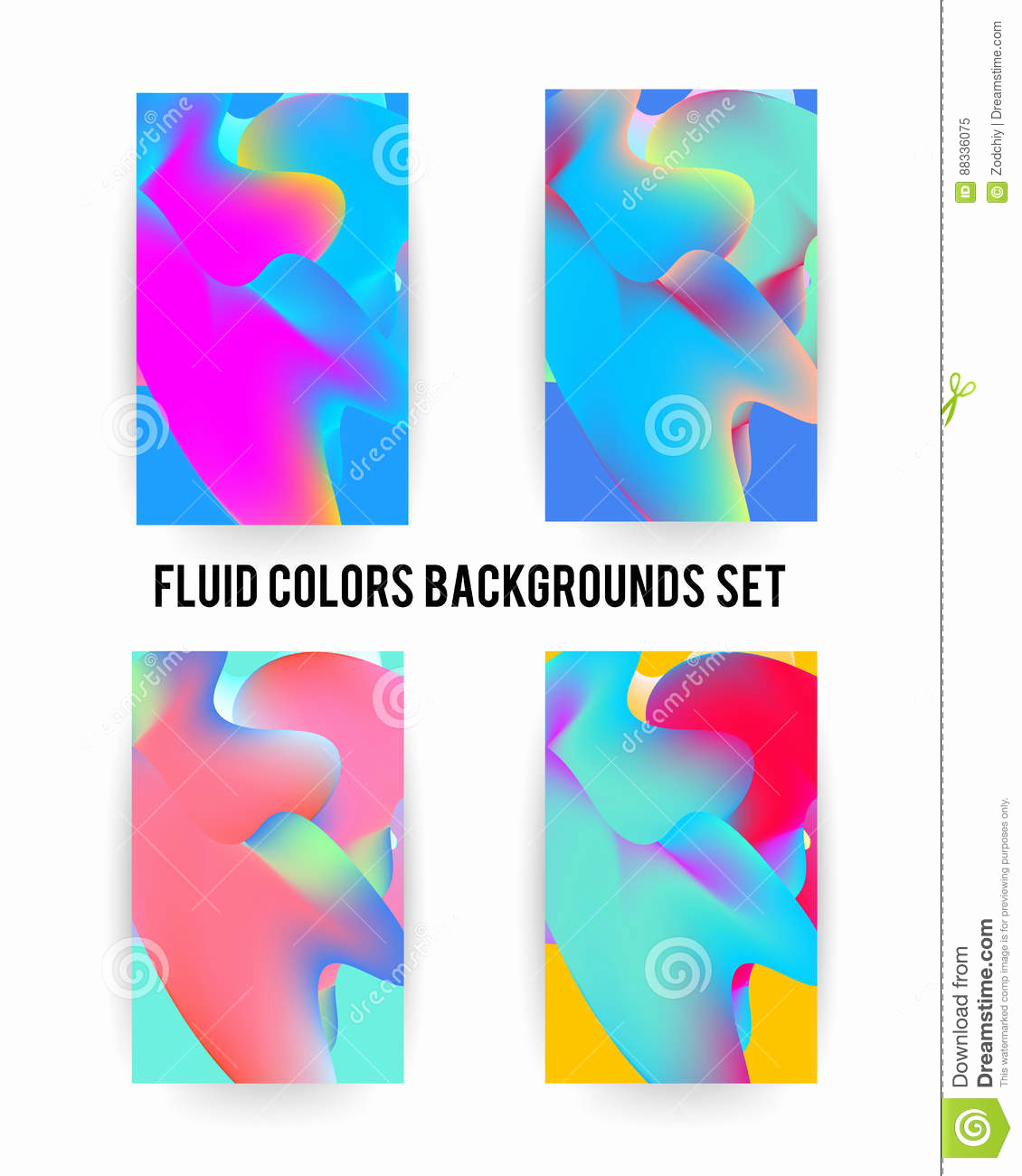 Magazine Subscription Gift Certificate Template Beautiful Fluid Colors Backgrounds Set Stock Vector Illustration