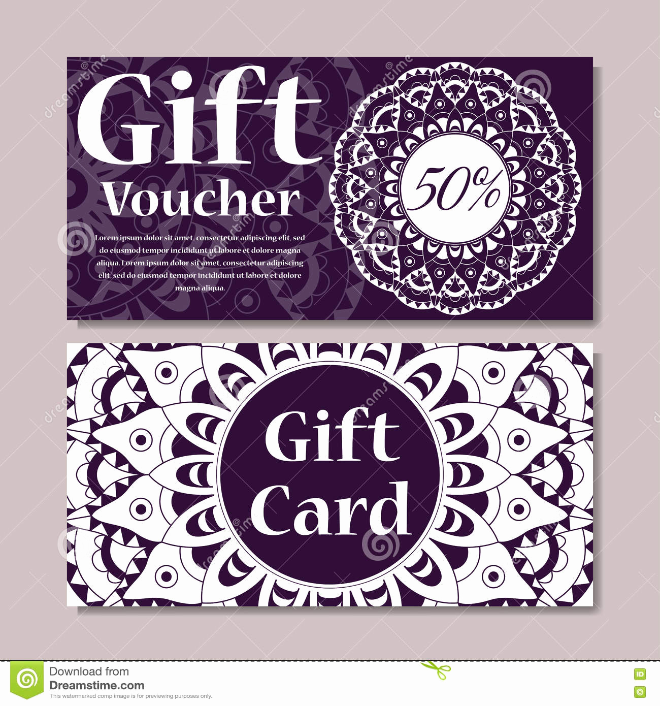 Magazine Subscription Gift Certificate Template Luxury Gift Voucher Template with Mandala Design Certificate for