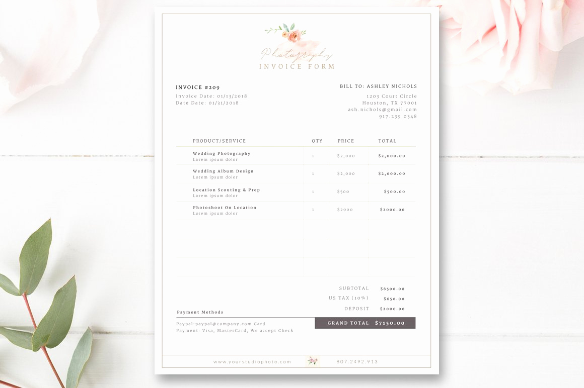 Makeup Artist Invoice Template Fresh Invoice Template for Graphers Flyer Templates