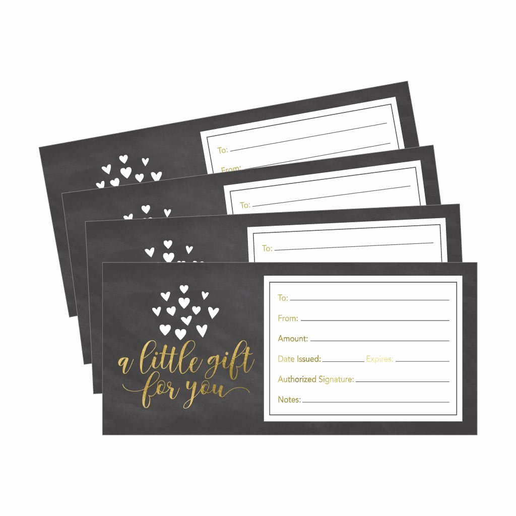 Makeup Gift Certificate Template Beautiful 25 4x9 Cute Rustic Blank Gift Certificate Cards for