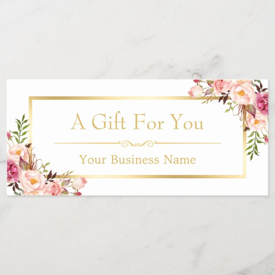 Makeup Gift Certificate Template Beautiful Chic Floral Gold Beauty Salon Gift Certificate