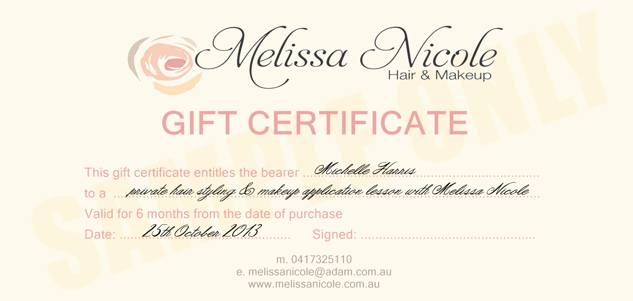 Makeup Gift Certificate Template Beautiful Makeup Artist Gift Card