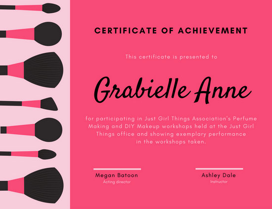 Makeup Gift Certificate Template Best Of Pink Makeup Achievement Certificate Templates by Canva