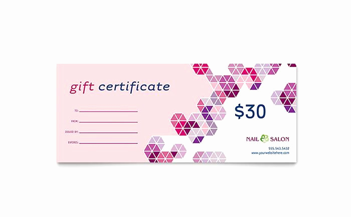 Makeup Gift Certificate Template New Nail Salon Gift Certificate Template Design by