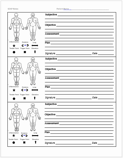 Massage therapy soap Note Template Awesome Simple soap Note Massage