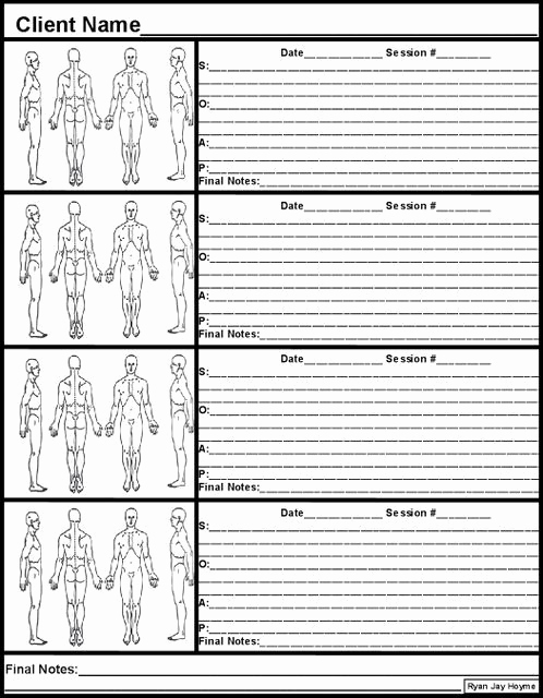 Massage therapy soap Note Template Elegant Massage therapy soap Note Charts