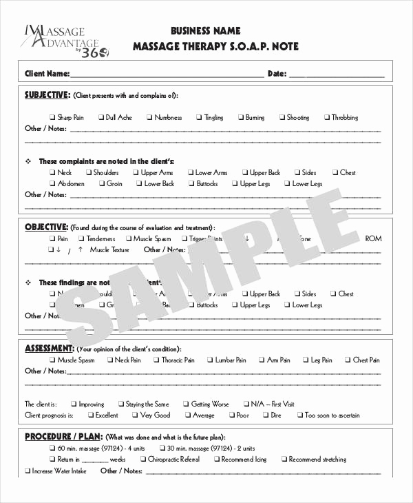 Massage therapy soap Note Template Unique Free 5 therapy Note Examples &amp; Samples In Pdf