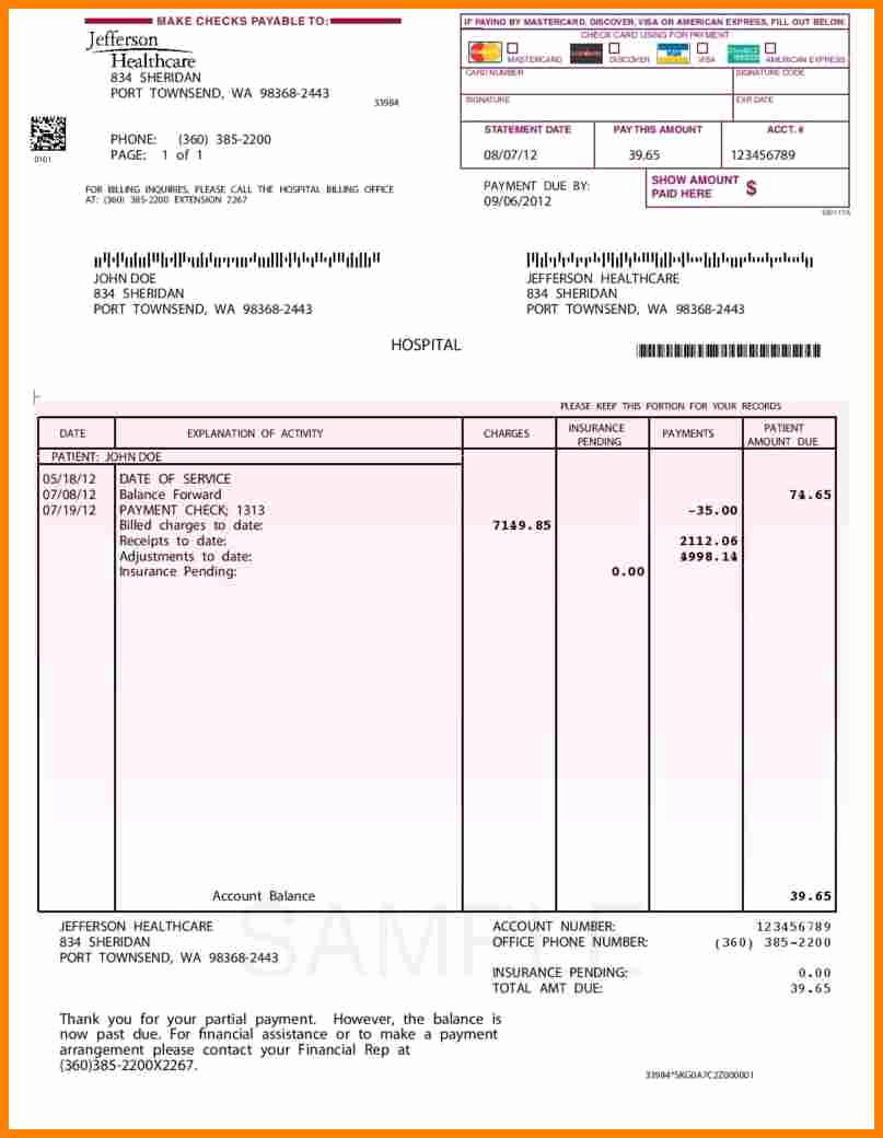 Medical Billing Invoice Template Elegant 5 Medical Billing format Pdf