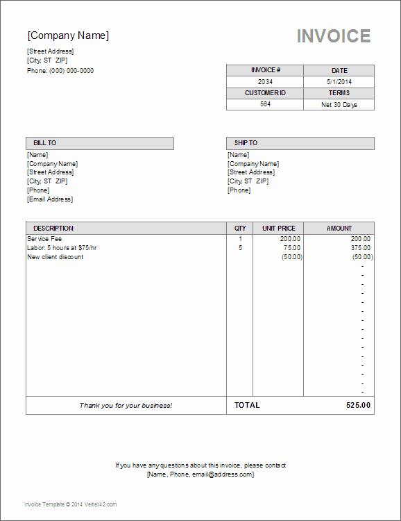 Medical Billing Invoice Template Elegant Vertex42 On Gumroad