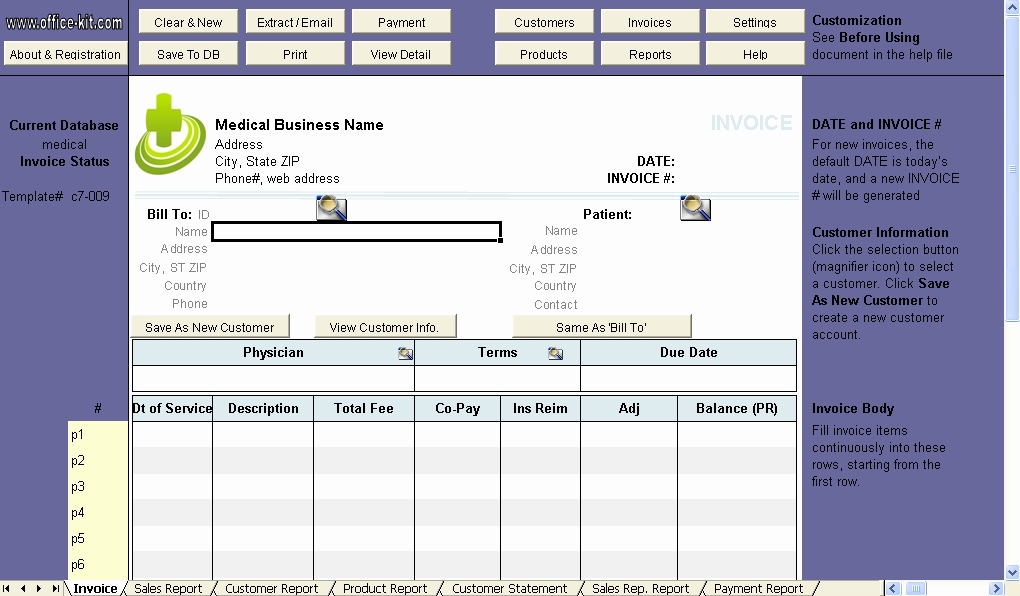 Medical Billing Invoice Template Fresh Medical Invoice Template Uniform Invoice software