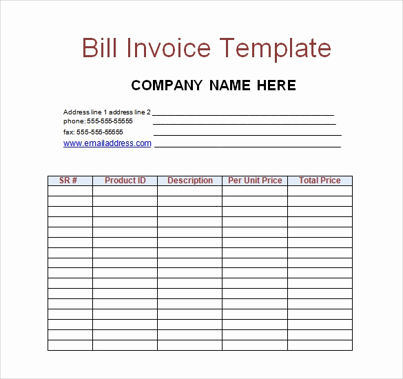 Medical Billing Invoice Template Lovely Free 28 Sample Invoice Templates In Free Sample Example