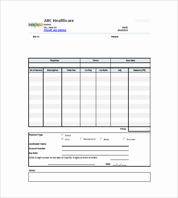 Medical Billing Invoice Template New Medical and Health Invoice Template 15 Free Word Excel