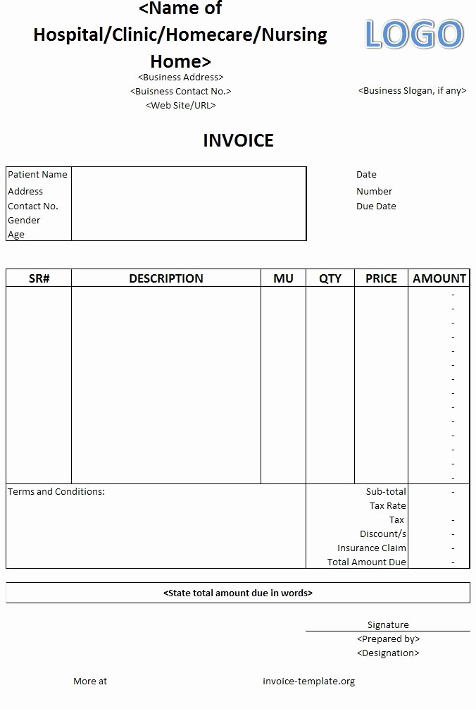 Medical Billing Invoice Template New Medical Billing format Template Pdf Access