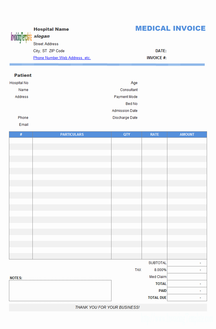 Medical Billing Invoice Template New Medical Receipt Sample