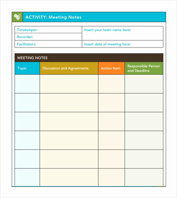 Meeting Notes Template Word Beautiful 7 Free Meeting Minutes Templates Excel Pdf formats