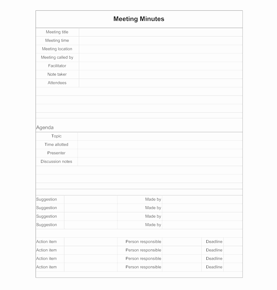 Meeting Notes Template Word Best Of Meeting Minutes Template Word Doc Excel