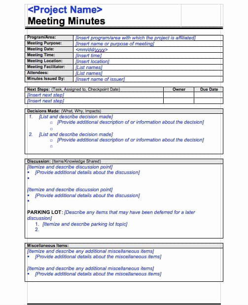 Meeting Notes Template Word Luxury 11 Meeting Minutes Templates Word Excel formats