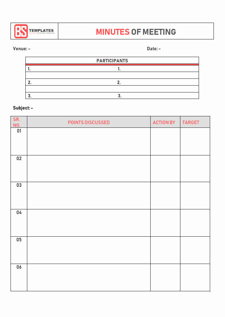 Meeting Notes Template Word New Minutes Of Meeting Template – 16 Excel Word
