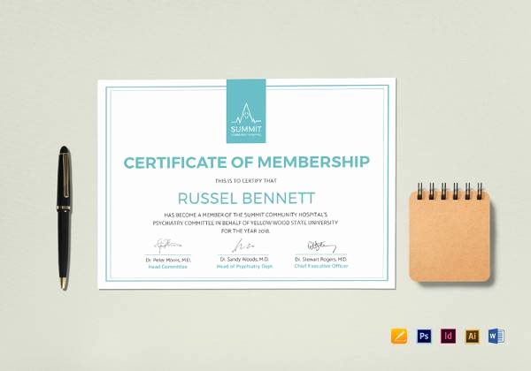 Membership Certificate Llc Template Awesome Free 14 Membership Certificate Templates In Samples