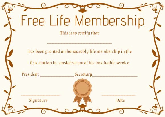 Membership Certificate Llc Template Luxury Free Life Membership Certificate Template