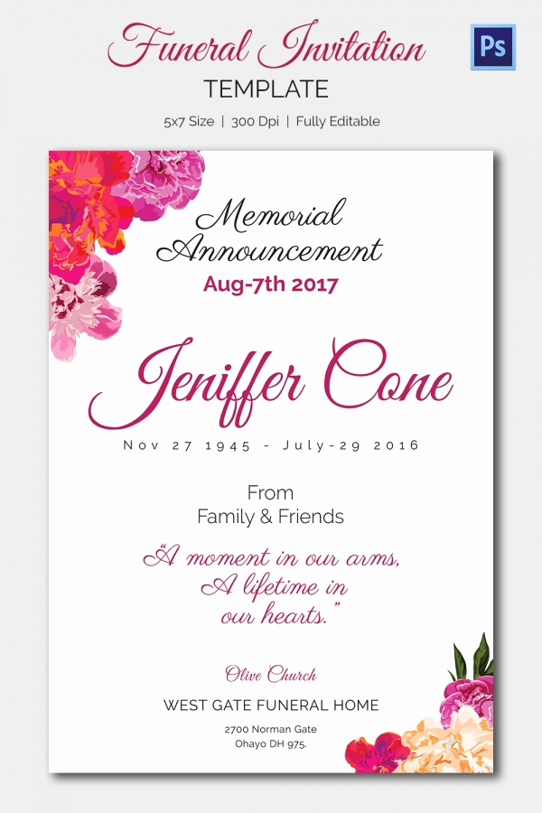 funeral invitation template