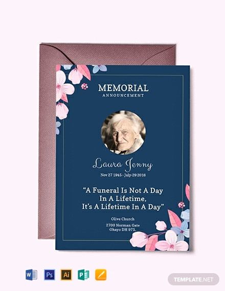 Memorial Service Announcement Template Free Elegant Free Memorial Service Announcement Invitation Template