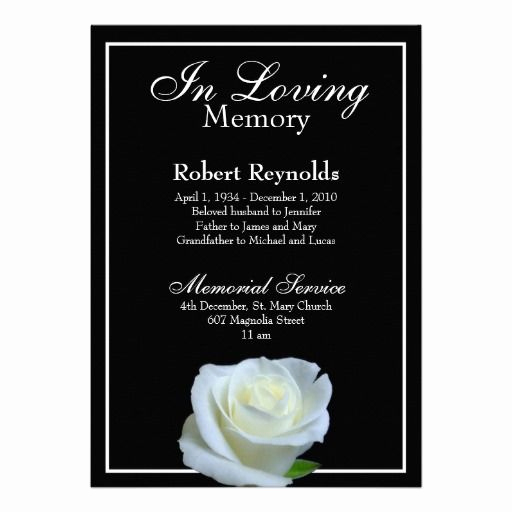 Memorial Service Announcement Template Free Elegant Memorial Announcement Zazzle