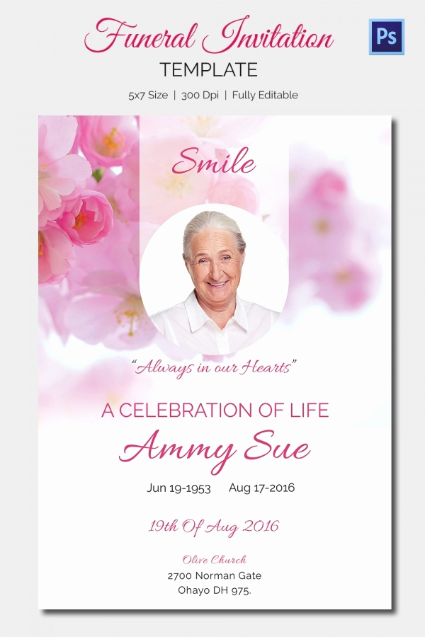 Memorial Service Announcement Template Free Fresh 15 Funeral Invitation Templates – Free Sample Example