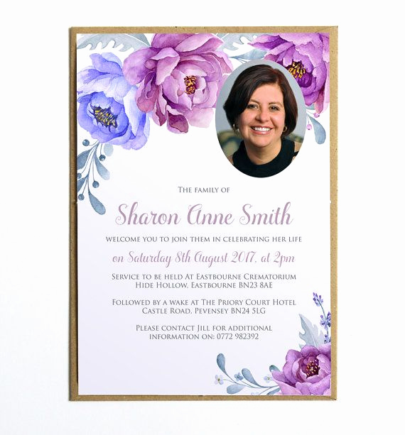 Memorial Service Announcement Template Free Inspirational Funeral Memorial Announcement Funeral Invitation Modern