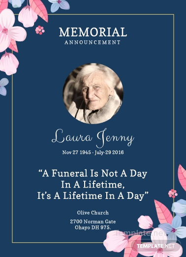 Memorial Service Announcement Template Free Luxury Free Memorial Service Announcement Invitation Template In