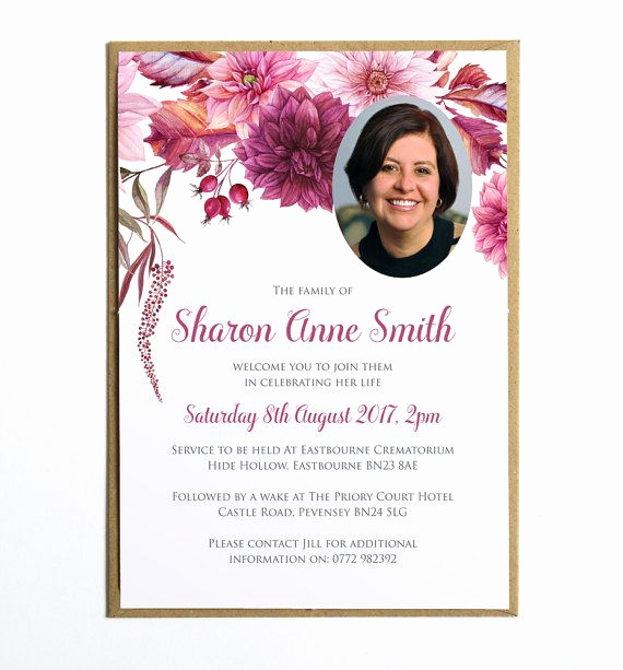 Memorial Service Announcement Template Free Luxury Funeral Memorial Announcement Funeral Invitation Modern