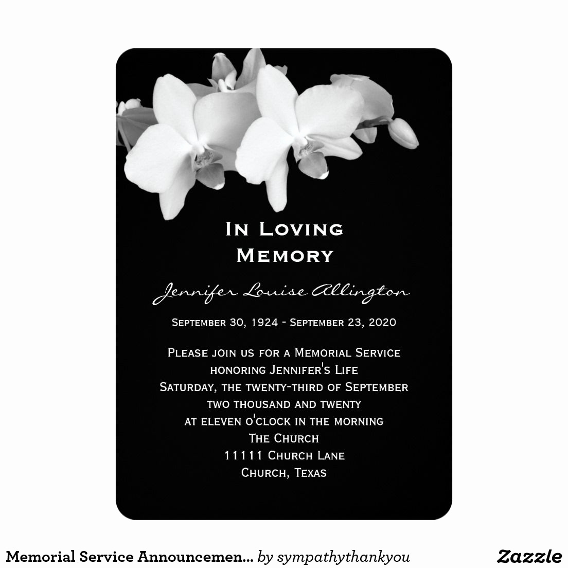 Memorial Service Announcement Template Free New Memorial Service Announcement orchids