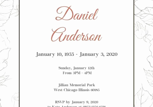 Memorial Service Announcement Template Free Unique Free Funeral Invitation Templates