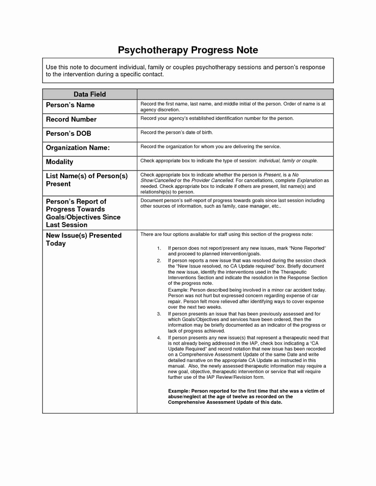 Mental Health soap Note Template Beautiful Progress Note Template for Mental Health Counselors