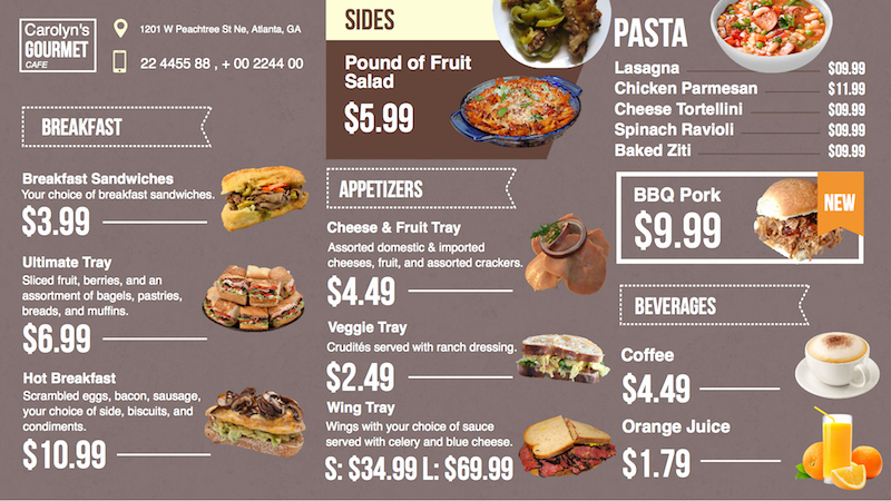 Menu Board Template Powerpoint Beautiful Digital Menu Board App now Available for Enplug