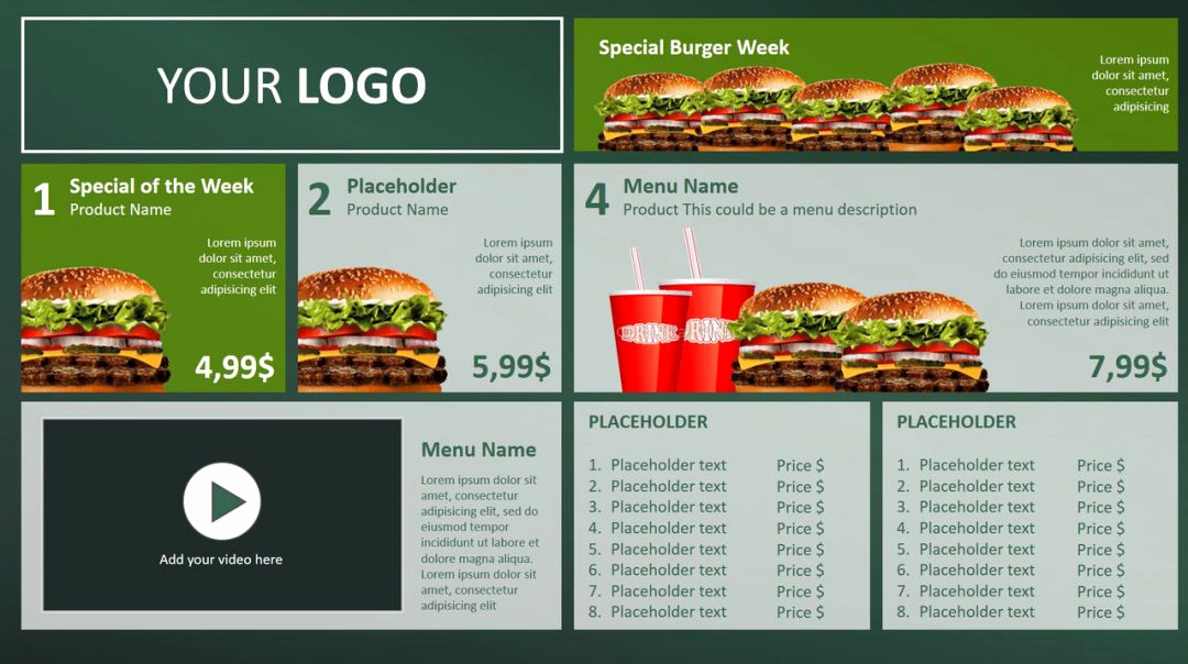 Menu Board Template Powerpoint Best Of Digital Menu Board Powerpoint Design • Presentationpoint