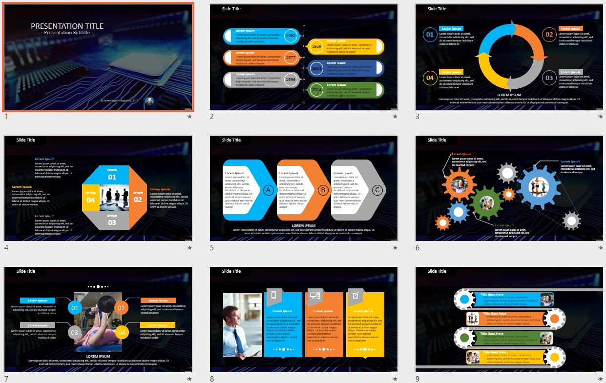 Menu Board Template Powerpoint Elegant Circuit Board Powerpoint Template