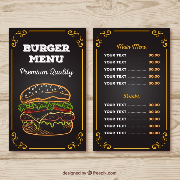 Menu Board Template Powerpoint Inspirational Burger Menu Vectors S and Psd Files