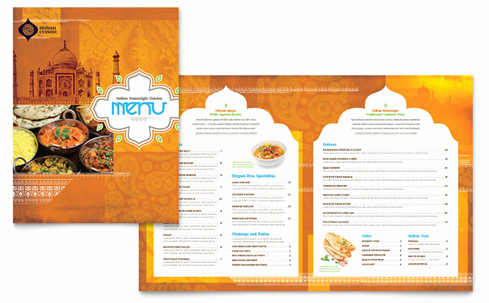 Menu Design Ideas Template Elegant Indian Restaurant Menu Template Design