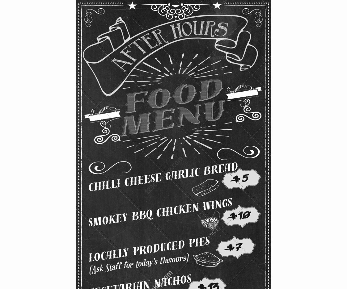 Menu Design Ideas Template Lovely Retro Chalkboard Food Menu Template Pizza Snack Bar