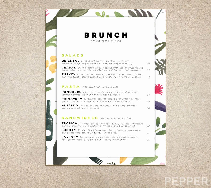 Menu Design Ideas Template Luxury 14 Brunch Menu Designs and Examples Psd Ai