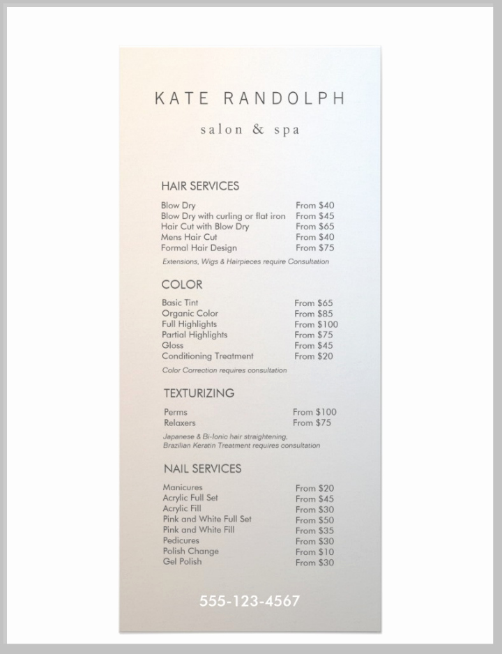 Menu Of Services Template Luxury 15 Eye Catching Salon Menu Templates Psd Ai