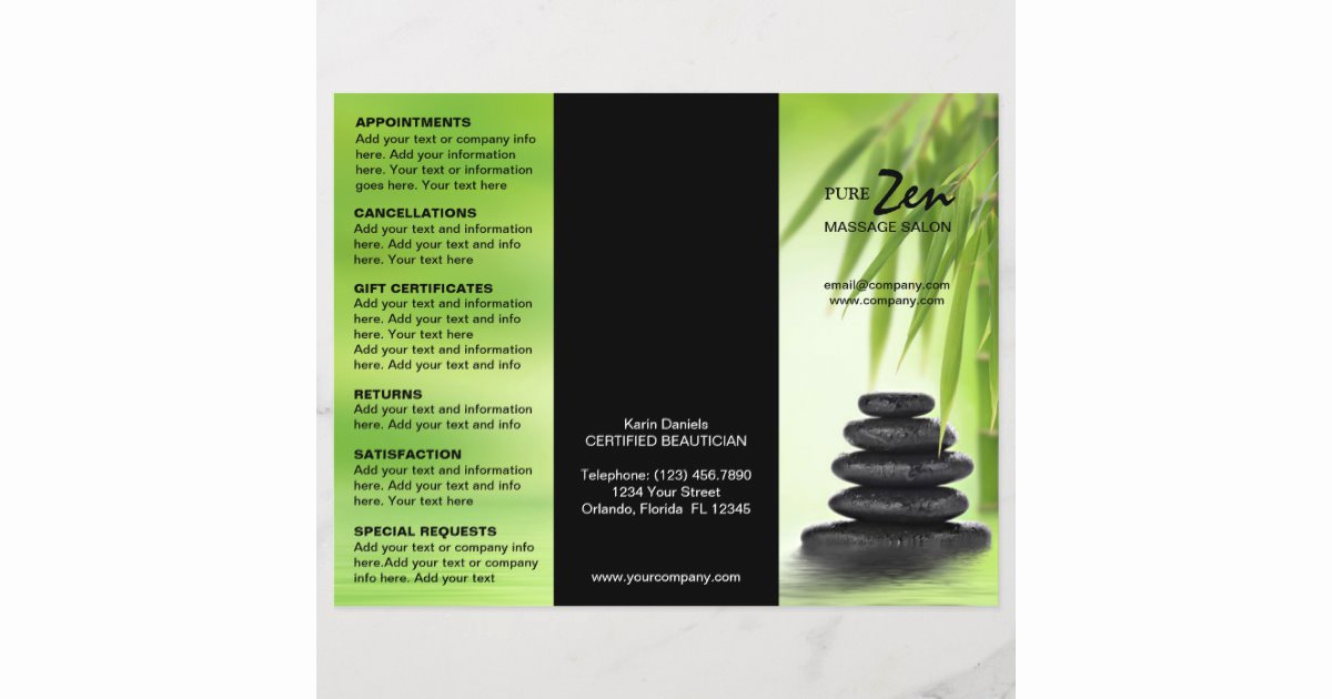 Menu Of Services Template Luxury Spa Massage Salon Service Menu Brochure Template