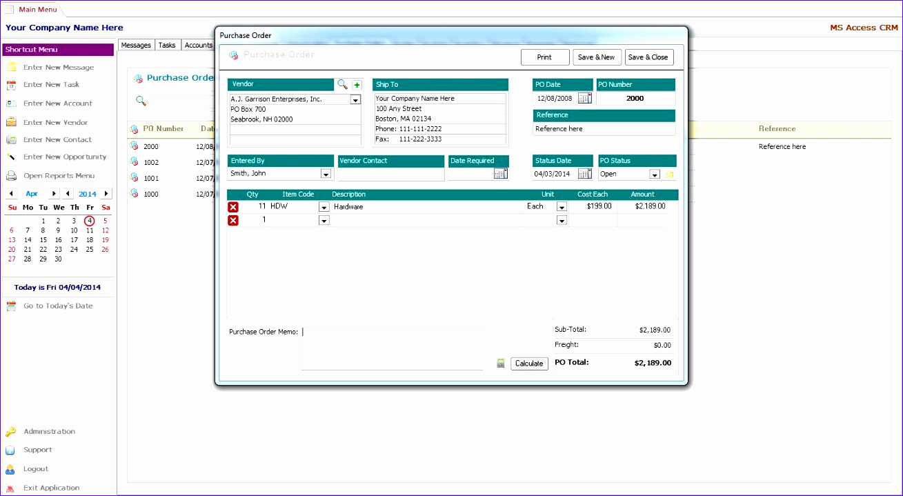 Microsoft Access Invoice Template Awesome 12 Microsoft Excel Database Templates Exceltemplates