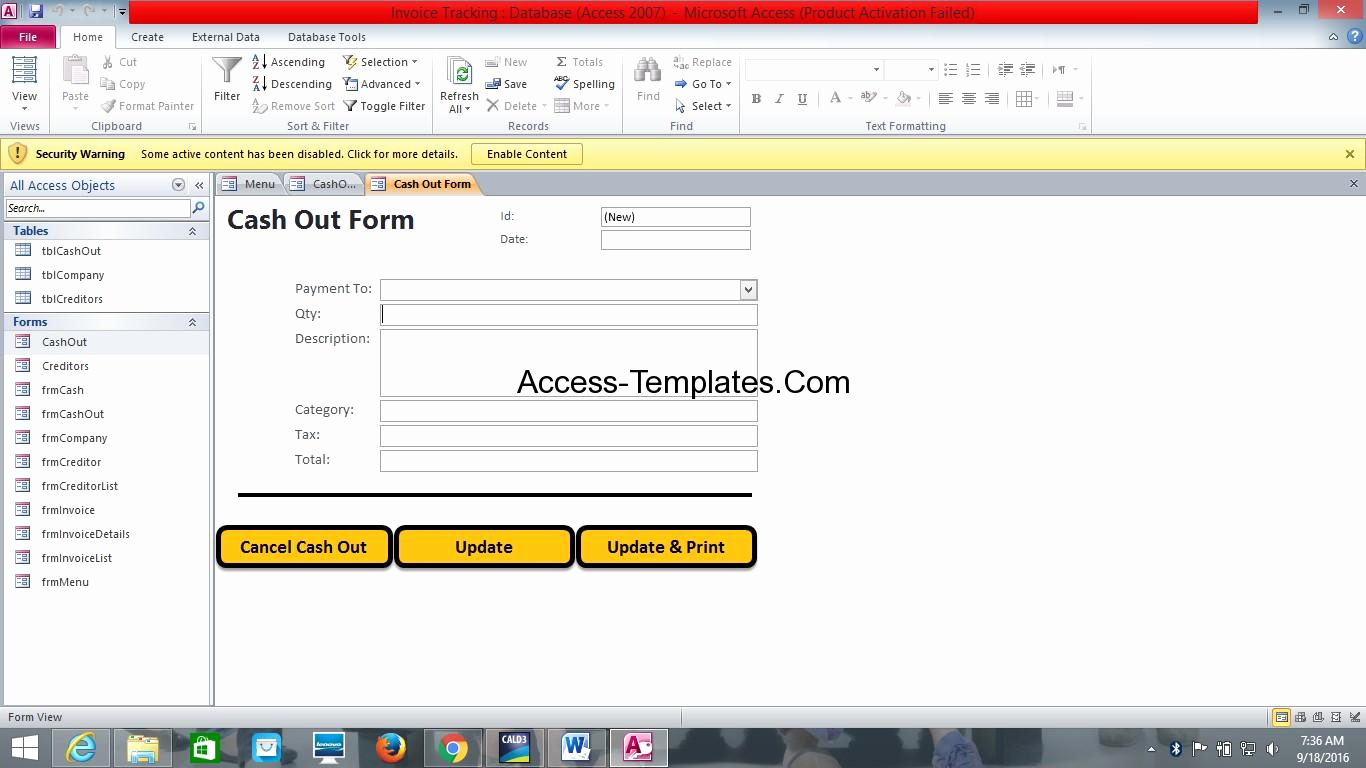 Microsoft Access Invoice Template Best Of Ms Access Database Invoice Tracking Template